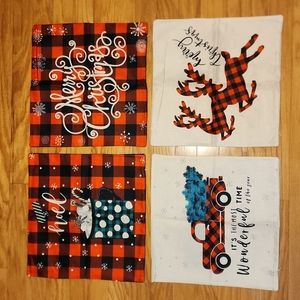 Throw Pillow Covers for Christmas  NEW 4 Pack